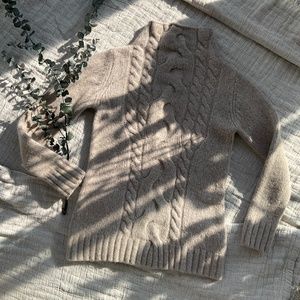 Cassis Wool Blend Mockneck Sweater Beige Size M